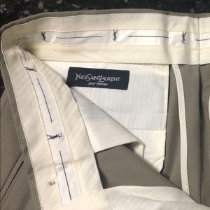 YSL Yves Saint Laurent beige tan dress pants